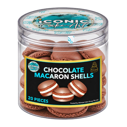 Chocolate Coloured Macaron Shells (20 Pack) - Iconic Cake Art