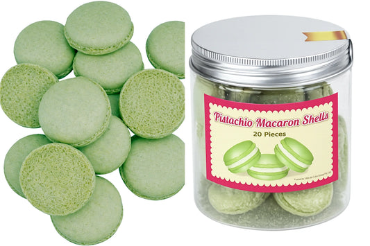 Green Pistachio Coloured Macaron Shells (20 Pack) - Iconic Cake Art