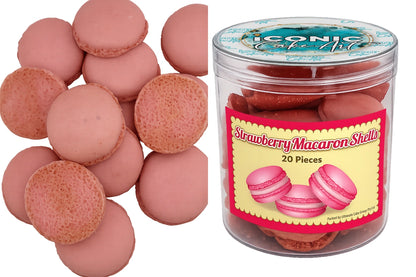 Strawberry Coloured Macaron Shells (20 Pack) - Iconic Cake Art
