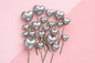 Silver Metallic Heart Toppers (20 Pack) - Iconic Cake Art