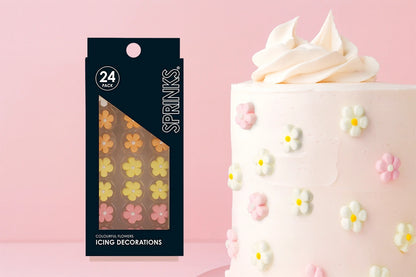 Colourful Flowers Icing Decorations (24 Pack) - Sprinks
