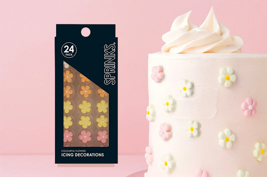 Colourful Flowers Icing Decorations (24 Pack) - Sprinks