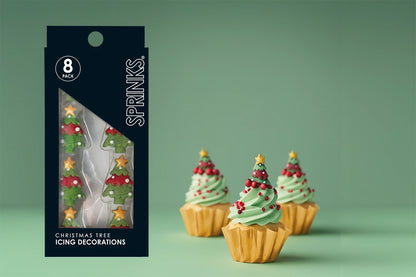 Christmas Trees Icing Decorations by (8 Pack) - Sprinks