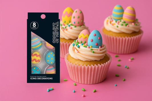 Colourful Easter Eggs Icing Decorations by (8 Pack) - Sprinks