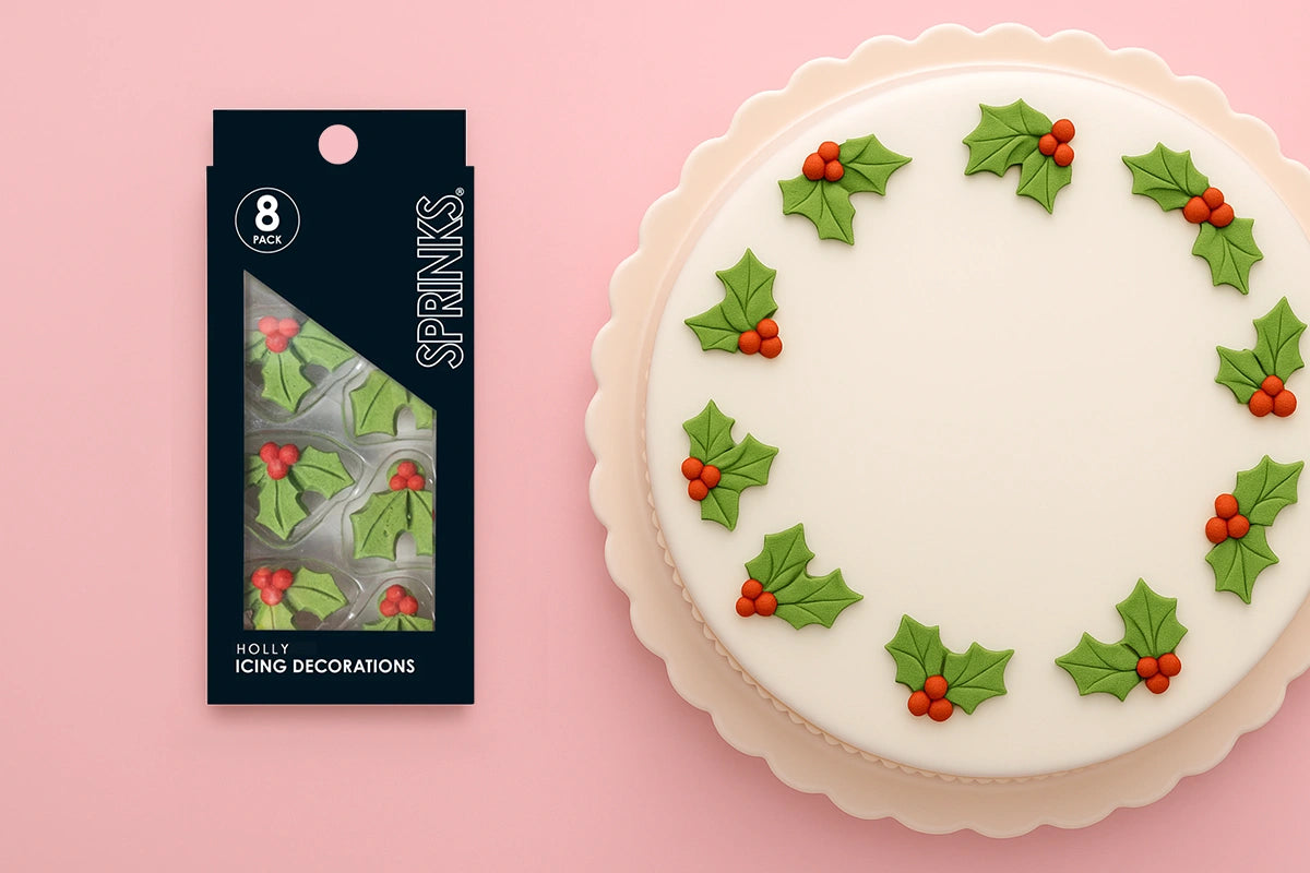 Holly Icing Decorations by (8 Pack) - Sprinks