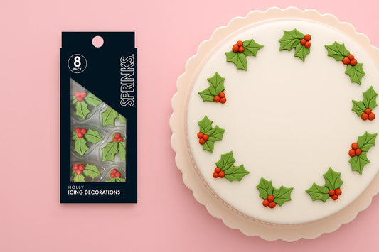 Holly Icing Decorations by (8 Pack) - Sprinks