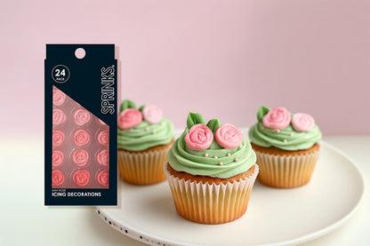 Mini Roses Icing Decorations by (24 Pack) - Sprinks