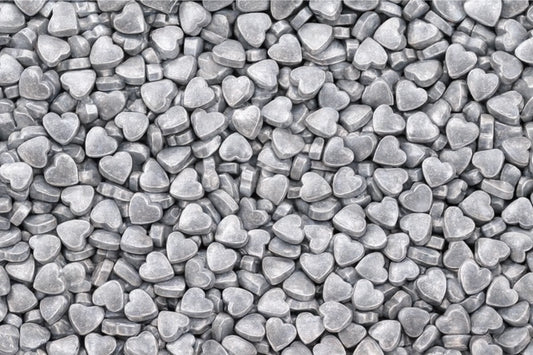 Silver Sweet Hearts 1kg - Iconic Sprinkles
