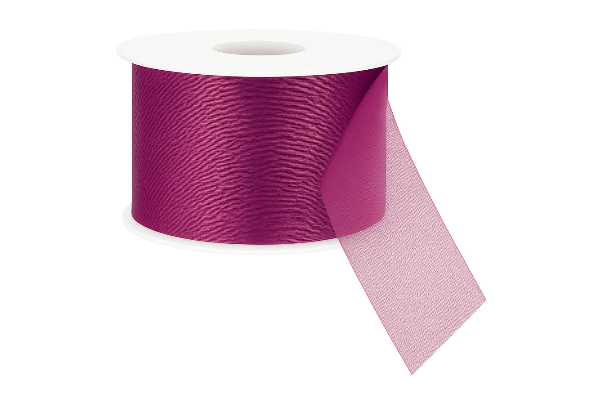 Pink Bright Organza Ribbon - Sold Per Meter 50mm - My Dream Cake
