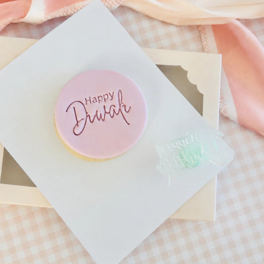 Happy Diwali Text Stamp (SweetP) - Custom Cookie Cutters