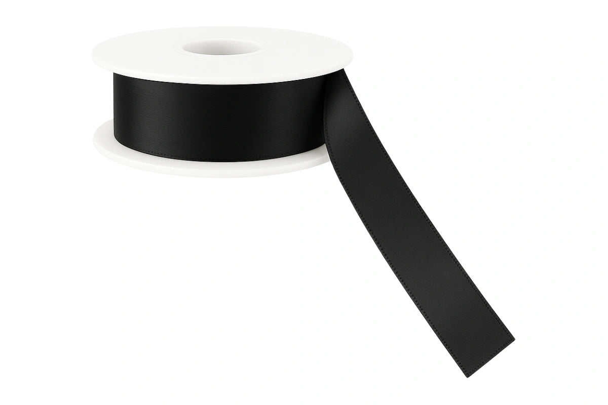 Black Satin Ribbon Double Sided 10mm - My Dream Cake
