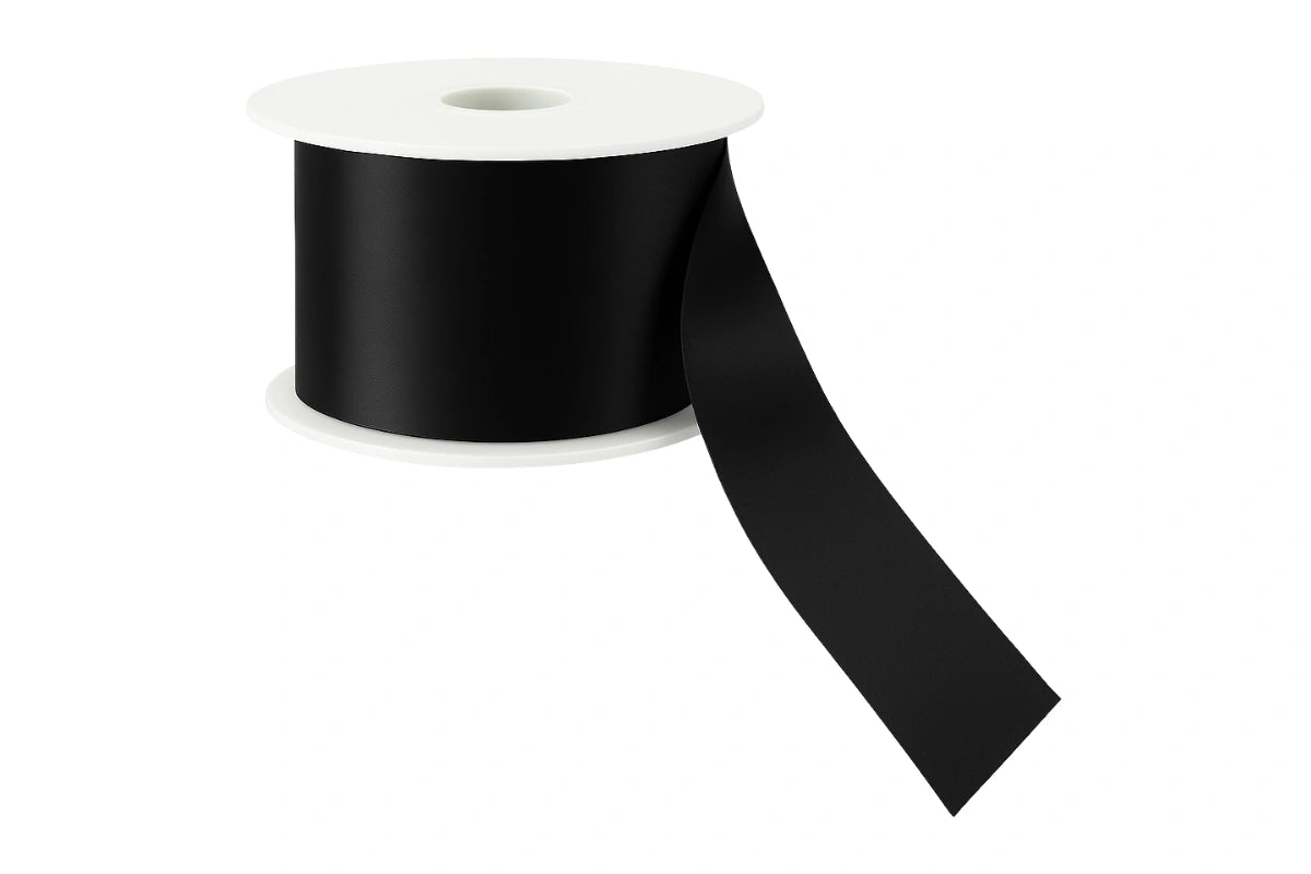 Black Satin Ribbon Double Sided 25mm - My Dream Cake
