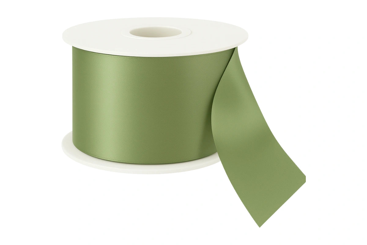Green Sage Satin Ribbon Double Sided 38mm - My Dream Cake