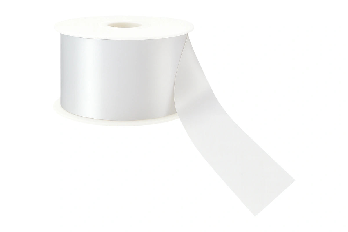 White Satin Ribbon Double Sided 50mm - My Dream Cake