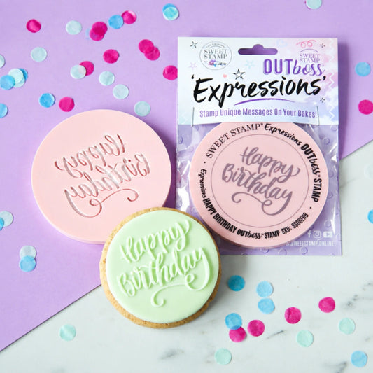 Elegant Happy Birthday - Outboss Expressions - Sweet Stamp