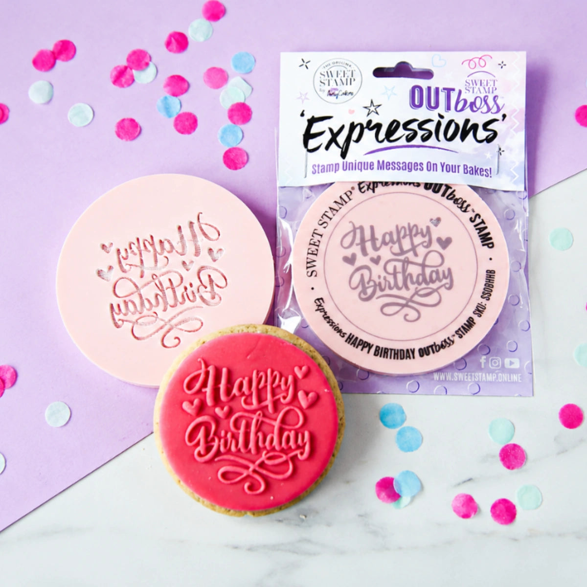 Hearts Happy Birthday - Outboss Expressions - Sweet Stamp