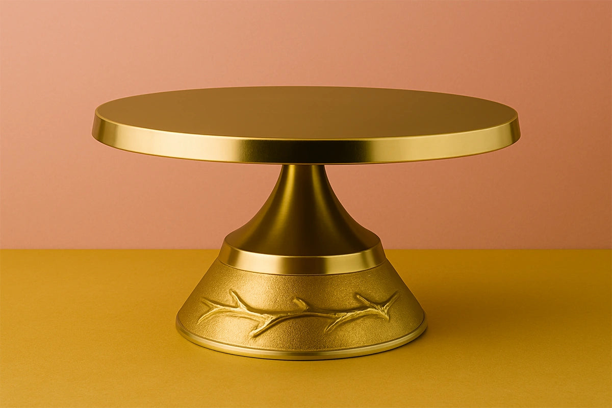 Gold Round Tapered Cake Stand 14 Inch - Iconic Cake Art