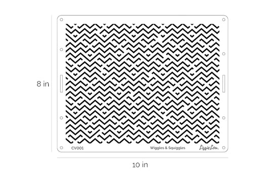 Cake Stencil - Full Size Design - LISSIE LOU STENCILS - Wiggles and Squiggles Chevron