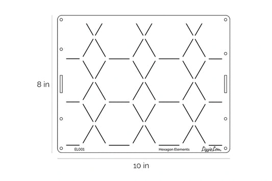Cake Stencil - Full Size Design - LISSIE LOU STENCILS - Hexagon Elements