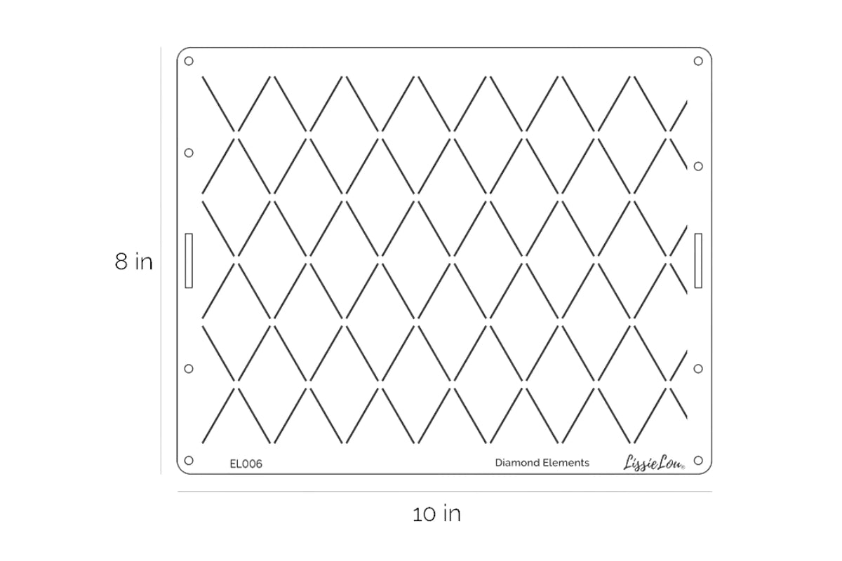 Cake Stencil - Full Size Design - LISSIE LOU STENCILS - Diamond Elements