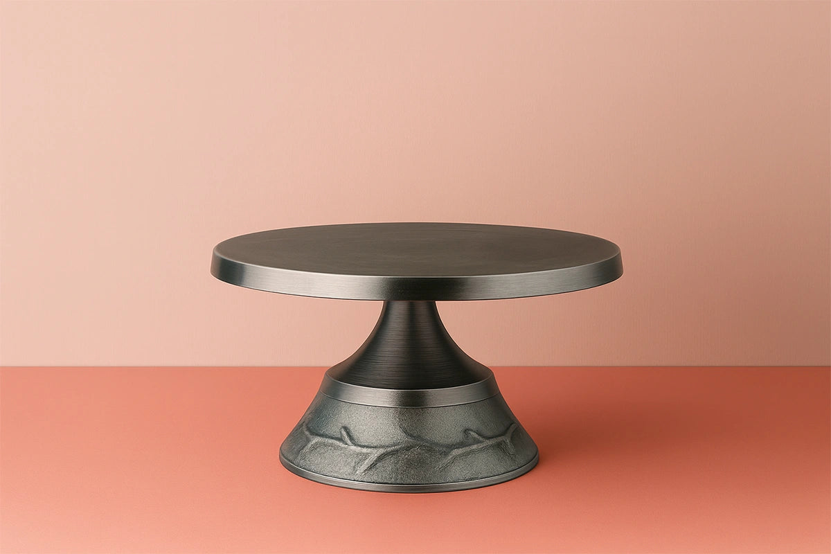 Silver Round Tapered Cake Stand 14 Inch - Iconic Cake Art