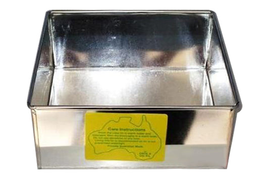 6.7 Inch Sq Sharp Tin - 3 Inch Deep - Cecil n Co