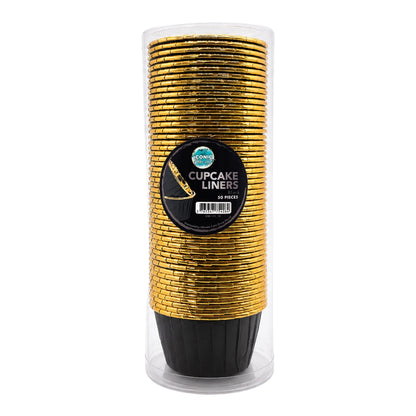 Black - Metallic Cupcake Liners - 50Pcs