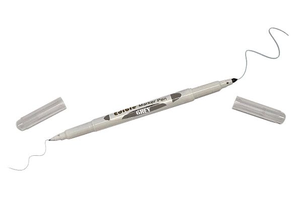 Grey Edible Marker Pen Double Sided (1 Pack) - Tasty Images