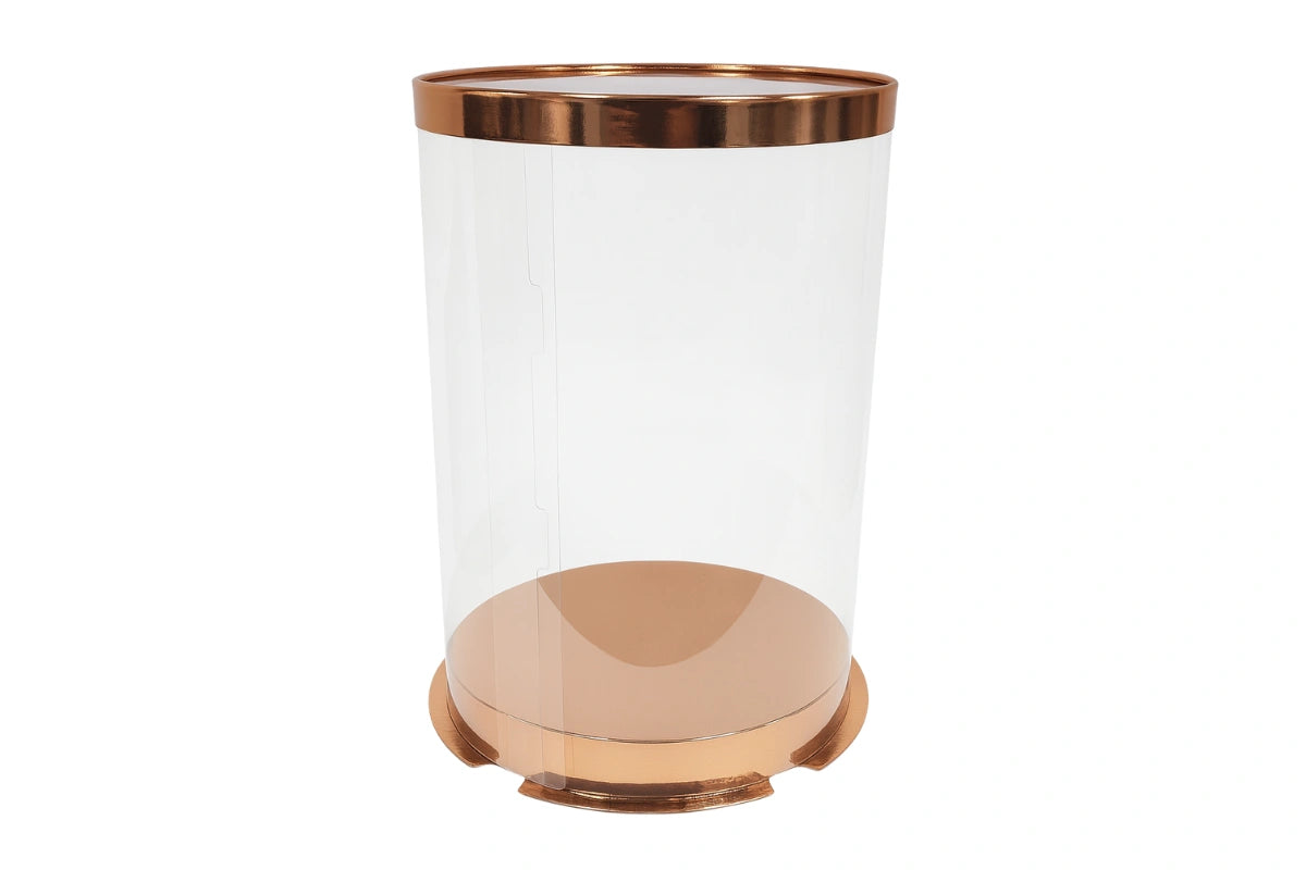 Transparent Cake Box - Transparent Round - Rose Gold