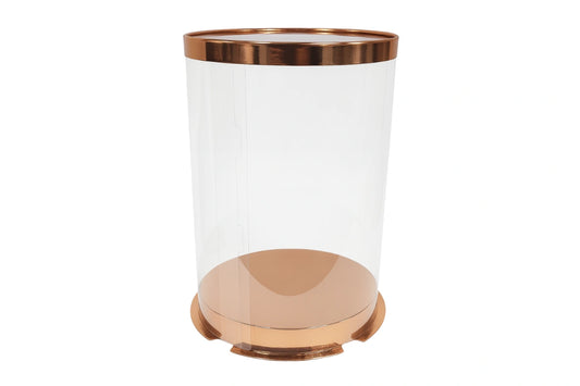 Transparent Cake Box - Transparent Round - Rose Gold