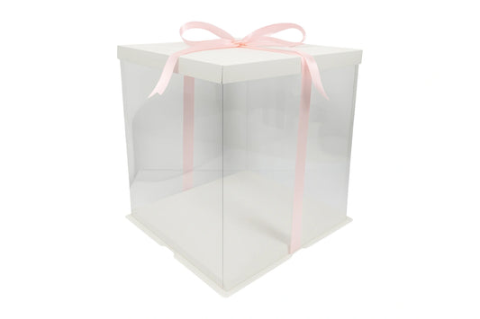 Transparent Cake Box - Transparent Square - White