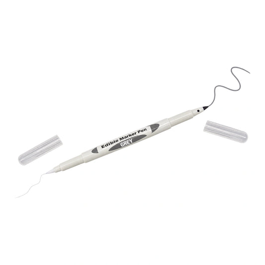 Grey Edible Marker Pen Double Sided (1 Pack) - Tasty Images