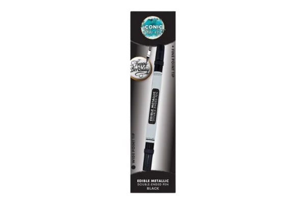 Black Edible Metallic Double Ended Pen - Iconic Cake Art