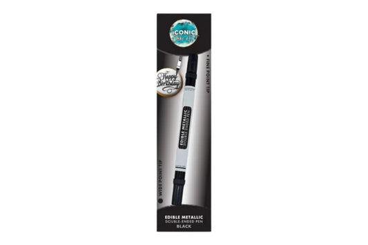 Black Edible Metallic Double Ended Pen - Iconic Cake Art