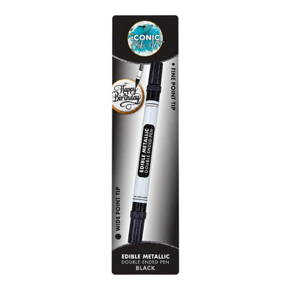 Black Edible Metallic Double Ended Pen - Iconic Cake Art