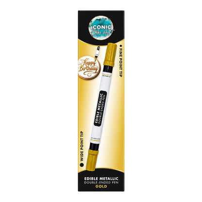 Gold Edible Metallic Double Ended Pen - Iconic Cake Art