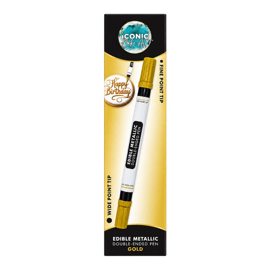 Gold Edible Metallic Double Ended Pen - Iconic Cake Art