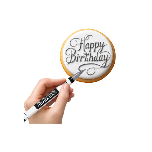 Silver Edible Metallic Double Ended Pen - Iconic Cake Art