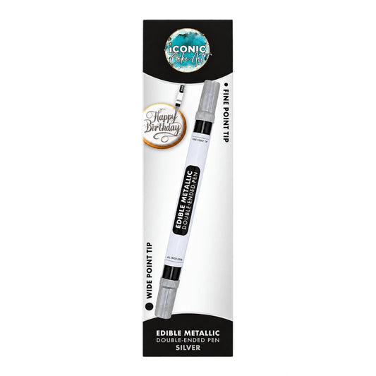 Silver Edible Metallic Double Ended Pen - Iconic Cake Art