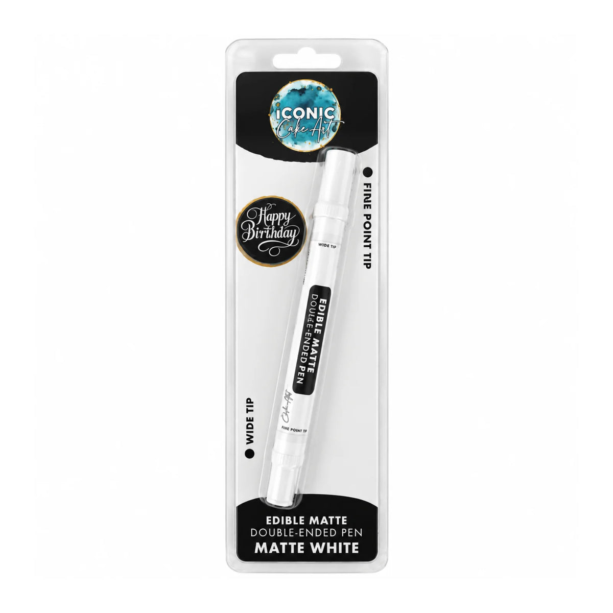 White Edible Matte Double Ended Pen - Iconic Cake Art