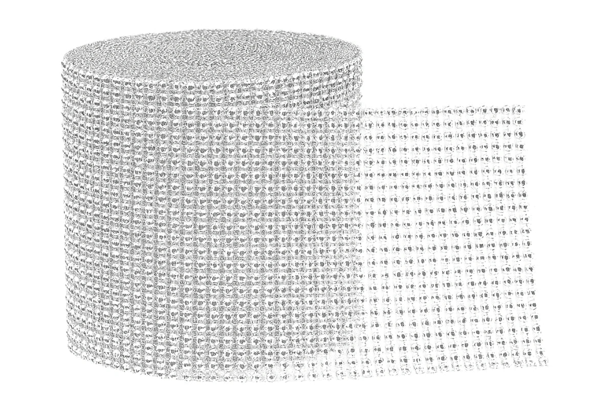 1m SILVER DIAMOND RHINESTONE WRAP