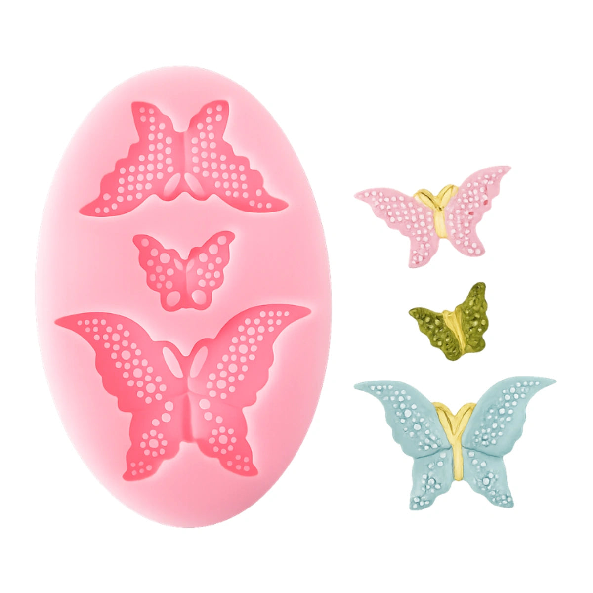 Dotted Butterfly Three Sizes Silicone Mould