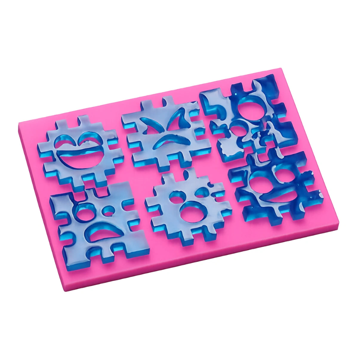 Cartoon Smiley Bricks Silicone Mould