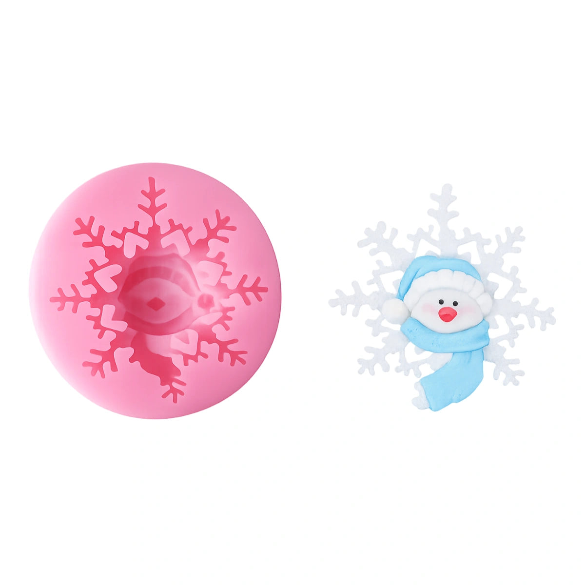 Snowflake And Snowman Silicone Mould - Christmas Mold
