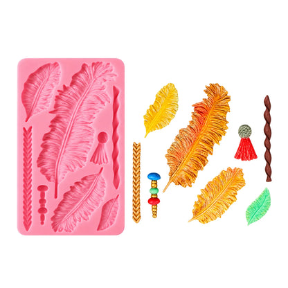 Fancy Feather Mould - Silicone