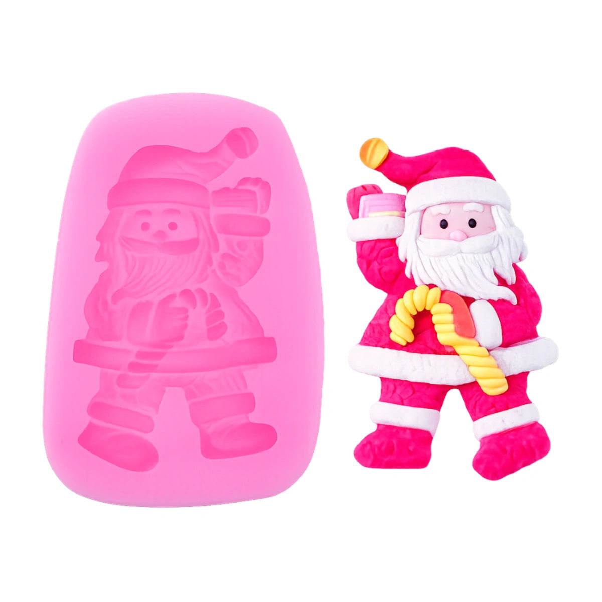 Santa Mold - Silicone Mould - Candy Cane