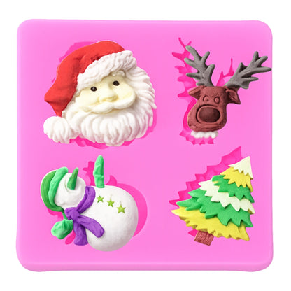 Christmas Themes Santa Reindeer Tree Snowman Silicone Mold
