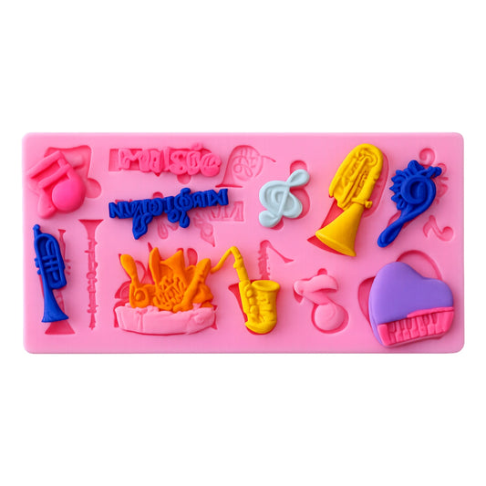 Music Symbol -Sugarcraft Pink Silicone Mould