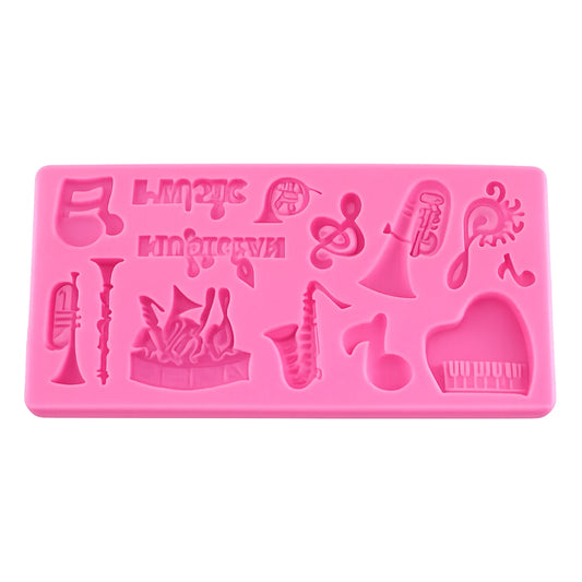 Music Symbol -Sugarcraft Pink Silicone Mould