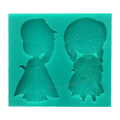 Frozen Character - Elsa & Anna Silicone Mould - 8 X 4 cm